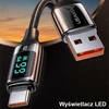 USAMS pintas kabelis U78 USB-C 1.2m LED 6A Fast Charging Juodos spalvos SJ544USB01 (US-SJ544)