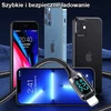 USAMS Kabelis pintas U78 USB-C na Lightning LED 1.2m 20W PD Fast Charge baltos spalvos SJ545USB02 (US-SJ545)