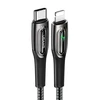 USAMS Kabelis pintas USB-C na Lightning Smart Power-off 20W PD Kabelis 1.2m juodos spalvos SJ518USB01 (US-SJ518)