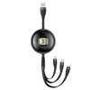 USAMS Kabelis U69 3in1 1m juodos spalvos (lightning/microUSB/USB-C) SJ508USB01 (US-SJ508)