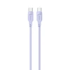 USAMS kabelis USB-C į USB-C 100W 1,2mPort Ekranas Fast Charging Lithe Series violetinės spalvos SJ567USB03 (US-SJ567)