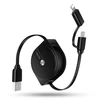 USAMS Kabelis zwijany U1 2w1 1m juoda/juodas (lightning/microUSB) SJ192USB01 (US-SJ192)