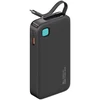 USAMS Powerbank su kabeliu USB-C Retractable 10000 mAh PD 20W Fast Charge XY Series juodos spalvos 10KCD22401(US-CD224)