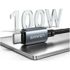 USAMS SJ821 U113 greitojo įkrovimo 100W USB-C į USB-C laidas + belaidis laikrodžio įkroviklis 1.2 m juodas