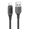 Usams US-SJ595 kabelis Apple Lightning 1 m juodas