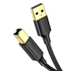 USB 2.0 AB spausdintuvo kabelis UGREEN US135, paauksuotas, 1.5 m (juodas)
