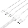 USB 2.0 A iki 3in1 3A laidas Vention CTPWG 1.5M (balta)