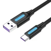 Vention USB 2.0 A į USB-C 5A kabelio anga CORBF 1m juodas PVC