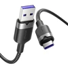 Vention USB 2.0 A į USB-C 6A ventiliacijos CTOBF 1M kabelis (juodas)