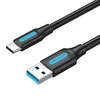 Vention USB 3.0 A į USB-C laido ventiliacija COZBH 2m juodas PVC
