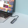 USB-A Hub Wozinsky WHS080YSS 4 x USB-A 3.0 with individual switches, aluminum, with 30 cm cable – pilka