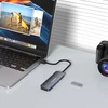 USB-A Hub Wozinsky WHS080YSS 4 x USB-A 3.0 with individual switches, aluminum, with 30 cm cable – pilka