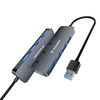 USB-A Hub Wozinsky WHS080YSS 4 x USB-A 3.0 with individual switches, aluminum, with 30 cm cable – pilka