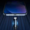 USB-A kabelis – Lightning Wozinsky WUALC2 su LED ekranu 2.4A 2m – juodos spalvos
