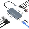 USB-C Hub 14 in 1 Wozinsky WDS03Y5S Multifunctional, Aluminum, for 3 Monitors, with 15 cm Cable – Gray