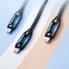 Wozinsky WUCLC2 Lightning - USB-C 36W 480Mb/s laidas 2m su ekranu - juodas