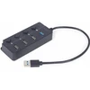 GEMBIRD 4-port USB HUB 1 x USB 3.1 + 3 x USB 2.0 juodas