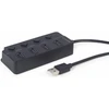 GEMBIRD USB 2.0 maitinamas 4 prievadų šakotuvas su jungikliais juodas