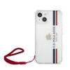 USHCP13MKSTTR U.S. Polo PC|TPU vertikalių dryžių dėklas iPhone 13 permatomas