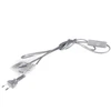 Laidas su elektros kištuku ir jungikliu Zamel 2x0.5mm2 190cm sidabro sp.