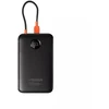 Nešiojamoji baterija „Veger“ 10000 mAh su integruotu laidu USB C QC3.0 PD 2A 22,5W K1C W1189 juodas
