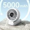 Mini ventiliatorius Jisulife, nešiojamas ventiliatorius „Life7“, 3600 mAh, nešiojamas USB ventiliatorius – pilkas