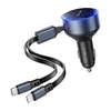 Vention FFOB0 USB-C automobilinis įkroviklis + USB-C/Lightning 30W laidas