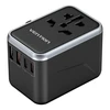 Vention FJFB0 GaN 2xUSB-C 2xUSB-A universalus kelioninis adapteris 65W (juodas)