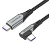Vention Ventiliacijos TAKHF USB-C į USB-C 5A kampinis kabelis (pilkas)