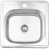 Virtuvės kriauklė AB 480X480X0.8MM, satino, su sifonu