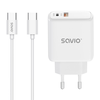 Savio Įkroviklis jungiama į tinklą LA-10 30W Quick Charge Power Delivery 3.0 Balta + Kabelis