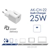 Įkroviklis Akyga Įkroviklis USB AK-CH-22 USB-C PD 5-12V / max. 3A 25W Quick Charge 3.0 GaN