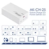 Įkroviklis Akyga Įkroviklis USB AK-CH-25 USB-A + 3x USB-C PD 5-28V / max. 5A 140W Quick Charge 3.0 GaN