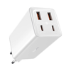 Baseus Sieninis įkroviklis GaN6 Pro 100W 2xUSB-A + 2xUSB-C QC PD su USB-C kabeliu 1m, baltas