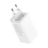 Baseus Sieninis įkroviklis GaN6 Pro 100W 2xUSB-A + 2xUSB-C QC PD su USB-C kabeliu 1m, baltas