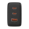 Sieninis įkroviklis Baseus OS-Cube Pro 2xUSB-C + USB, 65W (juodas)