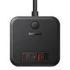 Sieninis įkroviklis Baseus PowerCombo 3AC+2U+2C 30W, 1.5m (juodas)