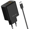 Laidinis įkroviklis Beline 45W + kabelis USB-C BLN2CB45C juodos spalvos