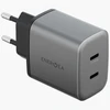 Laidinis įkroviklis Energea Ampcharge GaN45 2xUSB-C PD/PPS/QC3.0 45W pilkas