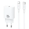 Sieninis įkroviklis Remax, RP-U5, USB-C, 20W (baltas) + Lightning kabelis