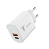 Tinklo įkroviklis 45W USB + USB-C T-PHOX GLORY baltos spalvos