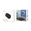 Tinklo įkroviklis 33W USB + USB-C T-PHOX HANDY SERIES T-PP08 juodos spalvos
