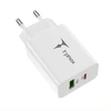 Tinklo įkroviklis T-PHOX SPEEDY USB-C 20W + USB 18W QC 3.0 baltos spalvos
