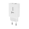 Tinklo įkroviklis T-PHOX SPEEDY USB-C 20W + USB 18W QC 3.0 baltos spalvos