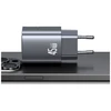 Laidinis įkroviklis USAMS CC290 T66 45W GaN 1xUSB-A 1xUSB-C sidabro spalvos
