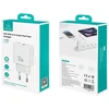 Laidinis įkroviklis USAMS CC316 T65 30W 1xUSB-C 1xUSB-A Fast Charging baltos spalvos