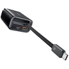 Laidinis įkroviklis USAMS Xiang Series CC296 30W 1xUSB-C 1xUSB-A + USB-C kabelis juodos spalvos