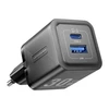 Vention Sieninis įkroviklis, ventiliacija, FEQB0-EU, USB-C, USB-A, 30W/30W, GaN (juoda)