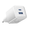 Vention Sieninis įkroviklis, ventiliacija, FEQW0-EU, USB-C + USB-A, 30W/30W, GaN (balta)