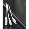 „WK Design“ USB – „micro USB“ | „Lightning“ | USB C tipo laidas 2A, 115 cm, baltas (WDC-103th baltas)